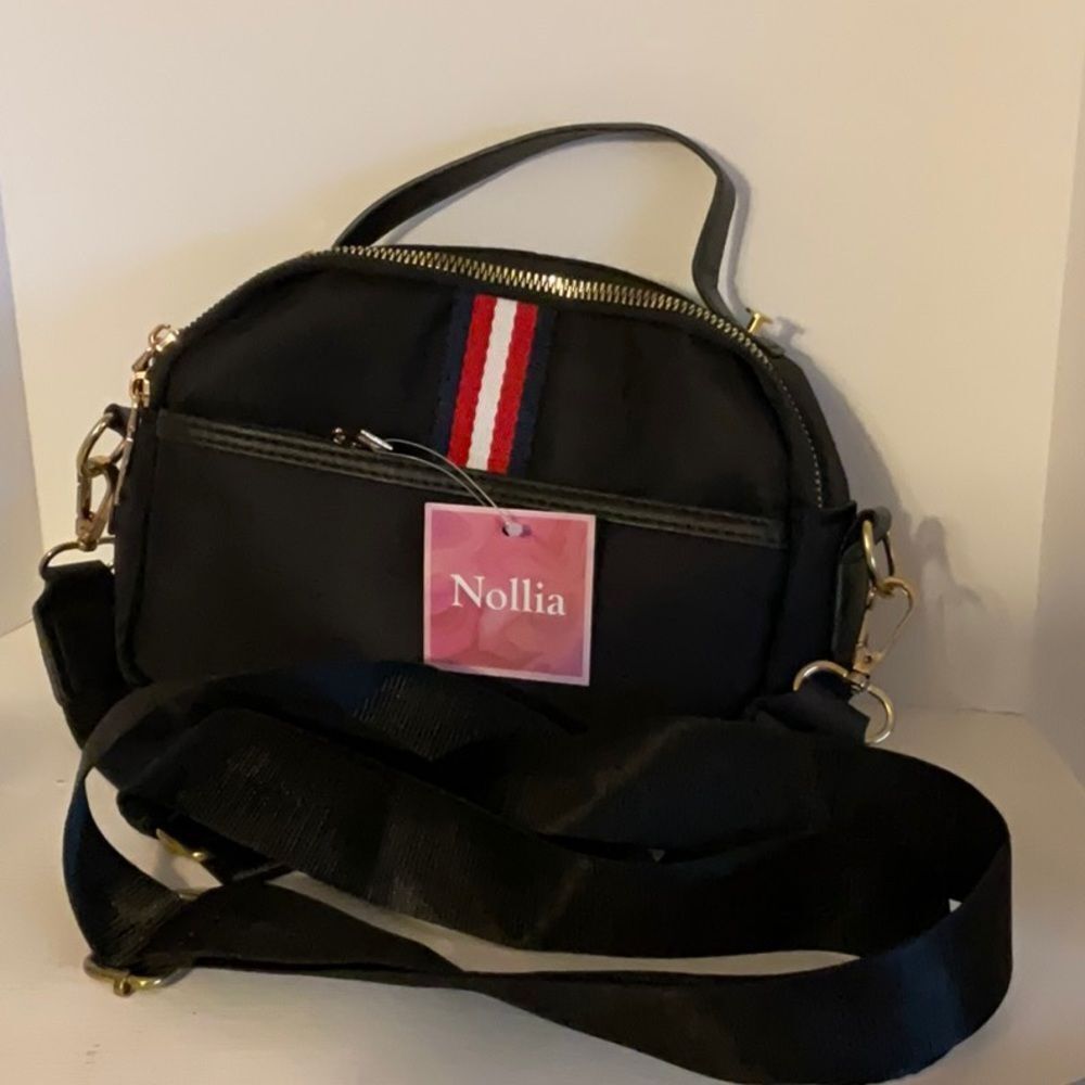 Nollia Black Bag Purse‎ Crossbody Adjustable Strap New